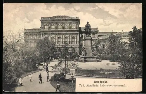 AK Budapest, Tud. Akadémia Széchényi-szoborral