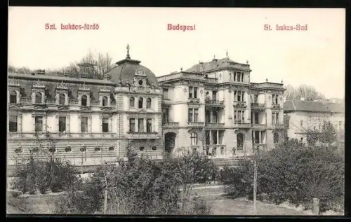 AK Budapest, St. Lukas-Bad mit Anlagen