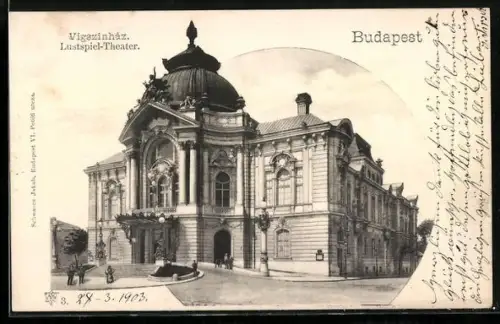 AK Budapest, Blick auf das Lustspiel-Theater