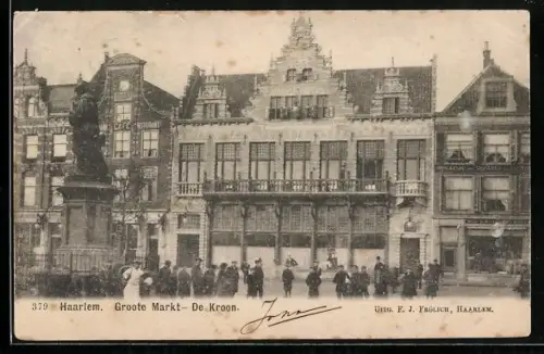 AK Haarlem, Groote Markt - De Kroon