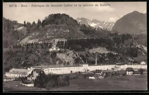 AK Broc, Fabrique de chocolat Cailler et la montée de Bataille