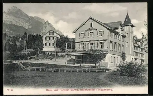 AK Unterwasser /Toggenburg, Hotel und Pension Säntis