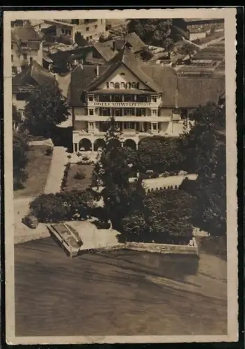 AK Weggis, Hotel Schweizerhof mit Grünanlagen