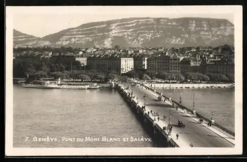 AK Genève, Pont du Mont Blanc et Salève