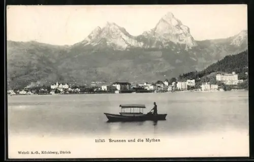 AK Brunnen, Uferpartie mit den Mythen