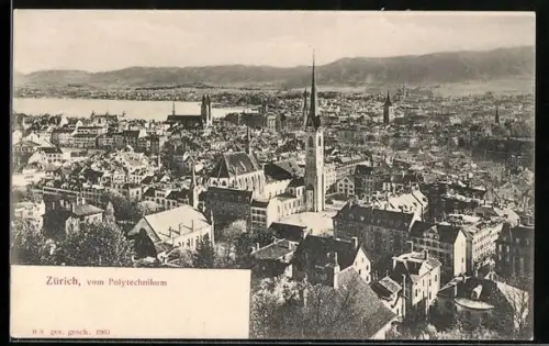 AK Zürich, Teilansicht vom Polytechnikum aus