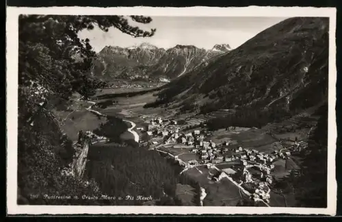 AK Pontresina, Teilansicht mit Crasta Mora und Piz Kesch