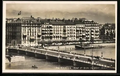 AK Genève, Pont et Quai du Mont-Blanc