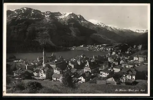 AK St. Moritz, Bad und Dorfansicht