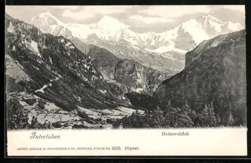 AK Interlaken, Panorama mit Heimwehfluh