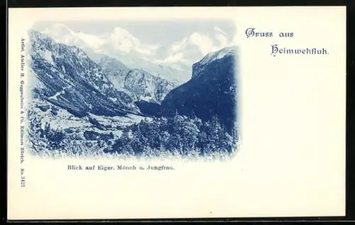 AK Heimwehfluh, Blick auf Eiger, Mönch und Jungfrau