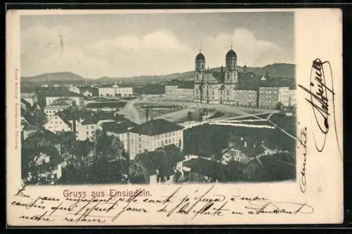 AK Einsiedeln, Blick zum Kloster