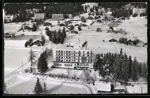 AK Crans-s-Sierre, Ortspartie im Schnee