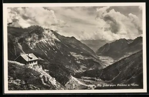 AK Alp Grüm, Ortspartie gegen Puschlav und Veltin