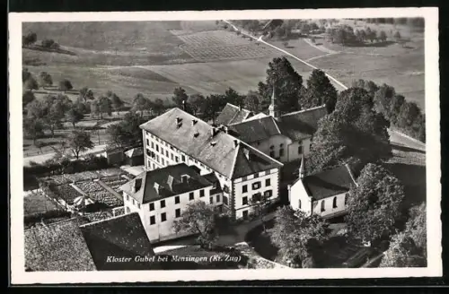 AK Menzingen, Kloster Gubel aus der Vogelschau