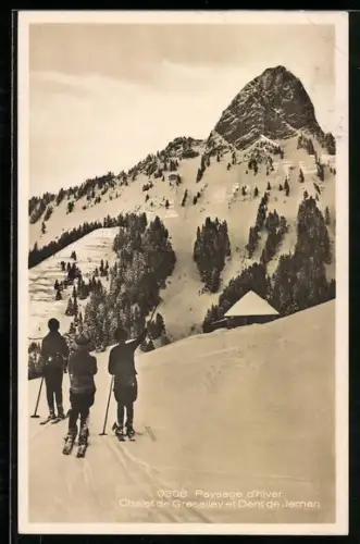 AK Greselley, Le Chalet et Dent de Jaman, Paysage d`hiver