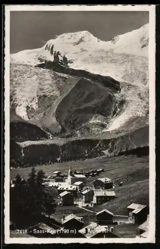 AK Saas-Fee, Teilansicht mit Alphubel