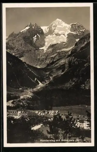 AK Kandersteg, Teilansicht mit Blümlisalp