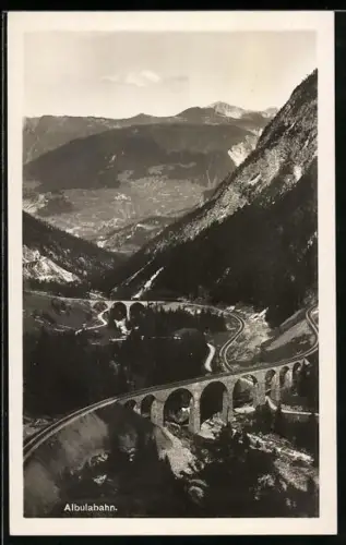 AK Albulabahn, Panorama mit Viadukten