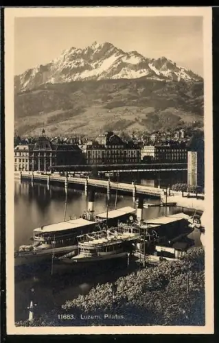 AK Luzern, Teilansicht mit Pilatus
