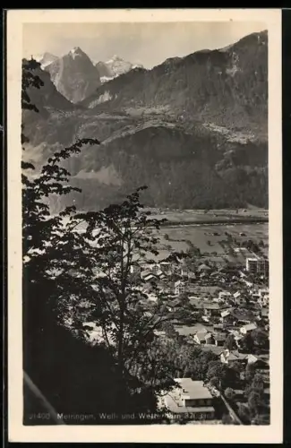 AK Meiringen, Teilansicht mit Well- und Wetterhorn