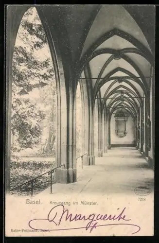 AK Basel, Kreuzgang im Münster