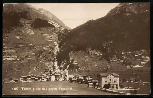 AK Taesch, Gesamtansicht gegen Taeschtal