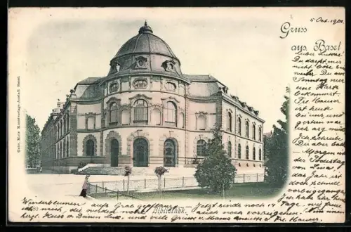 AK Basel, Bibliothek mit Strasse