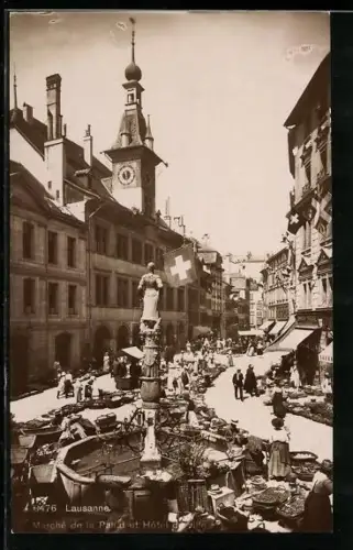 AK Lausanne, Marché de la Palud et Hotel de ville