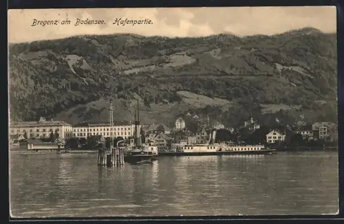 AK Bregenz am Bodensee, Hafenpartie