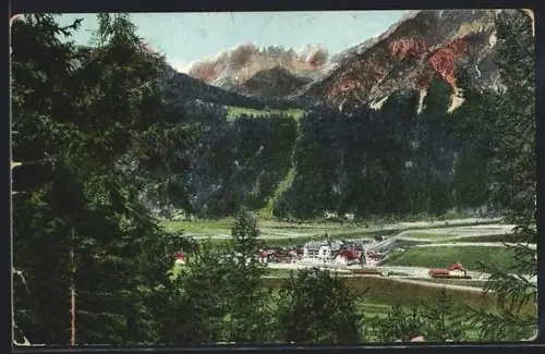 AK Fulpmes /Stubaital, Teilansicht mit Kalkkögel