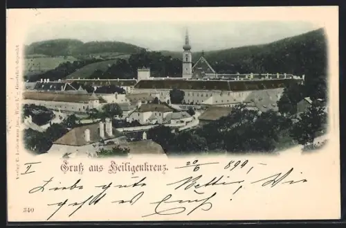 AK Heiligenkreuz, Blick zum Kloster