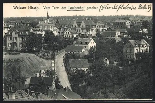 AK Dresden-Weisser Hirsch, Totalansicht vom Louisenhof-Turm aus