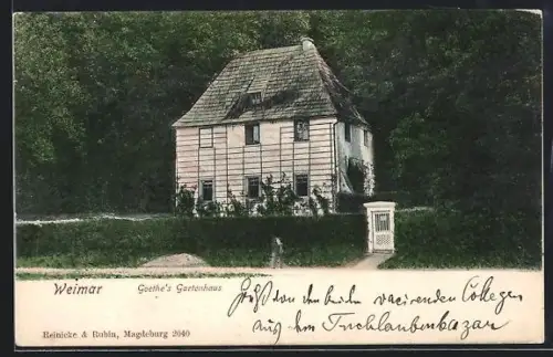 AK Weimar, Goethes Gartenhaus