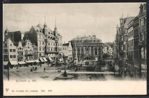 AK Bonn a. Rh., Marktplatz mit Rathaus