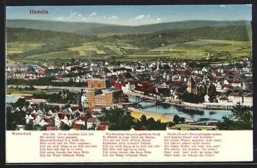 AK Hameln, Totalansicht, Weserlied