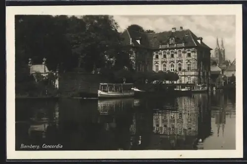 AK Bamberg, Concordia, Boote auf dem Wasser