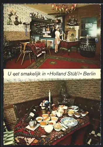 AK Berlin, Restaurant Holland Stübl, Martin-Luther Str. 11, Gastraum, gedeckter Tisch