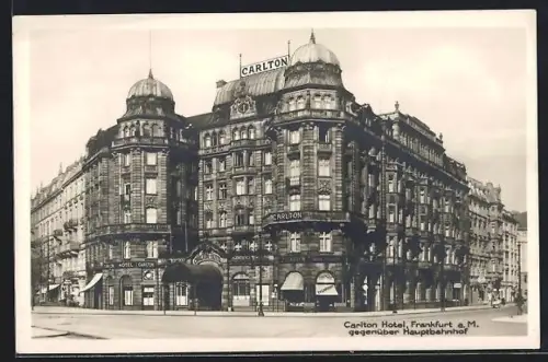 AK Frankfurt a. M., Carlton Hotel gegenüber Hauptbahnhof