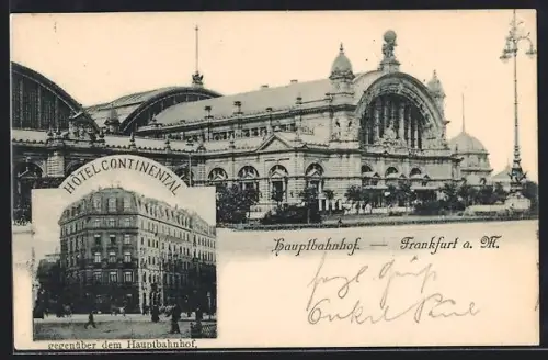 AK Frankfurt a. M., Hauptbahnhof, Hotel Continental