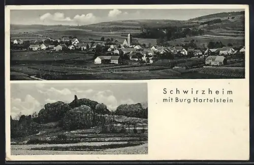 AK Schwirzheim, Ortsansicht, Burg Hartelstein