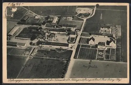 AK Grub /Obb., Stiftungsgut und Landesanstalt für Tierzucht (Dr. Attingerstiftung), Luftaufnahme