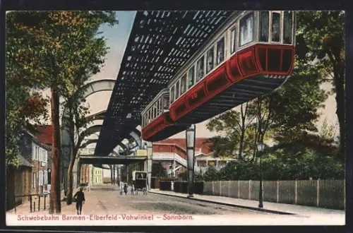 AK Wuppertal /Sonnborn, Schwebebahn Barmen-Elberfeld-Vohwinkel