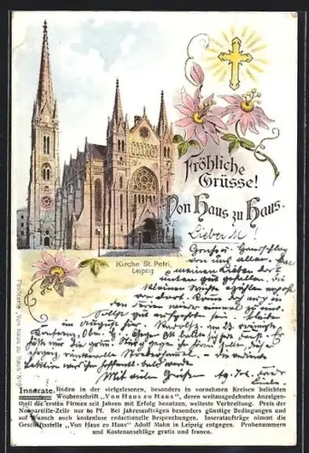 Lithographie Leipzig, Kirche St. Petri