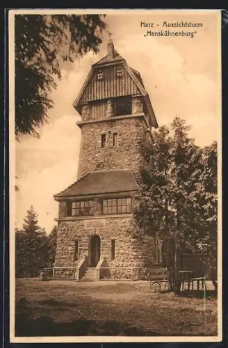 AK Bad Grund /Harz, Gasthof Aussichtsturm Hanskühnenburg