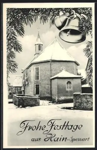 AK Hain i. Spessart, Kirche im Schnee