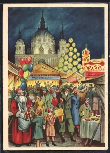 AK Berlin, Berliner Weihnachtsmarkt vor dem Dom