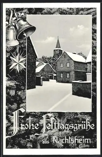 AK Nachtsheim / Eifel, Ortspartie zur Weihnachtszeit