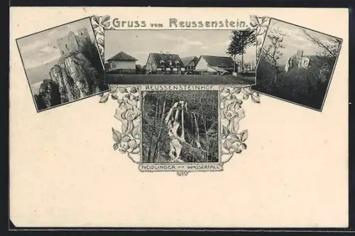 AK Neidlingen, Reussensteinhof, Wasserfall