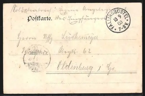 AK Fallingbostel, Strassenpartie, Monument